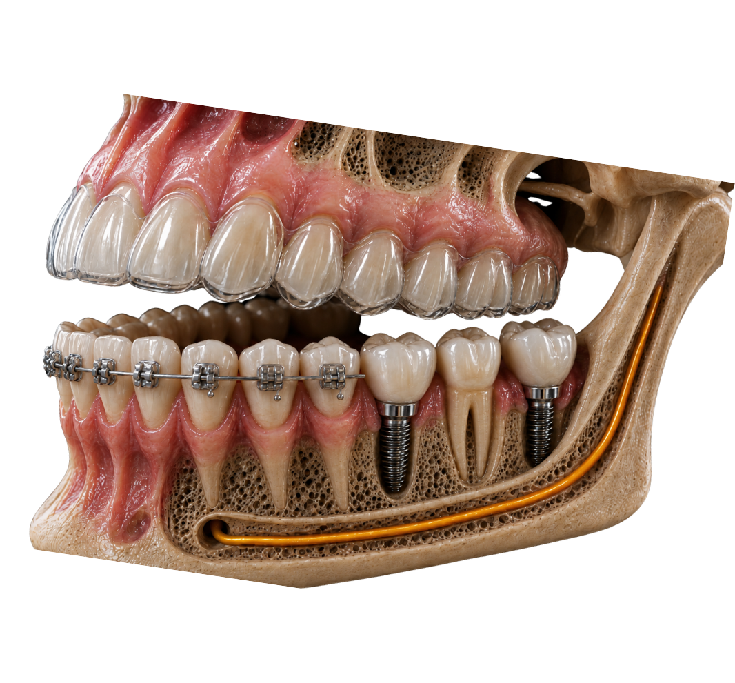 Three-dimensional dental reconstruction before comparison